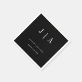 Moderne, einfache Monogramm mit schwarzem und weiß Serviette (Ecke)