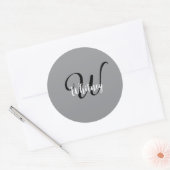 Moderne einfache Monogramm-Name Runder Aufkleber (Umschlag)