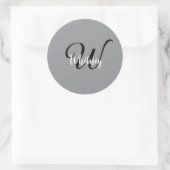 Moderne einfache Monogramm-Name Runder Aufkleber (Tasche)