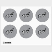 Moderne einfache Monogramm-Name Runder Aufkleber (Blatt)