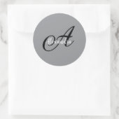 Moderne einfache Monogramm-Name Runder Aufkleber (Tasche)