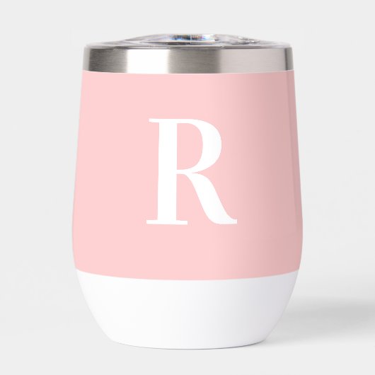 Moderne einfache Monogramm Rosa (Vorderseite)