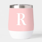 Moderne einfache Monogramm Rosa (Rückseite)