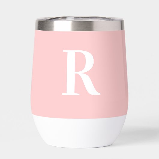 Moderne einfache Monogramm Rosa (Rückseite)