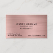 Moderne, einfache Monogramm-Rose Gold Visitenkarte (Rückseite)