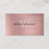 Moderne, einfache Monogramm-Rose Gold Visitenkarte (Vorderseite)