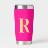 Moderne einfache Monogramm Thermobecher (Rückseite)