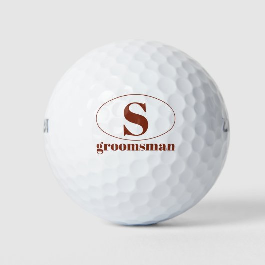 Moderne Einfache Monogramm-Trauzeugen - Hochzeitsg Golfball (Vorderseite)