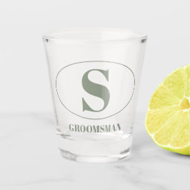 Moderne Einfache Monogramm-Trauzeugen - Hochzeitsg Schnapsglas