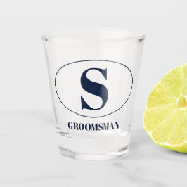 Moderne Einfache Monogramm-Trauzeugen - Hochzeitsg Schnapsglas