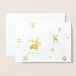 Moderne, einfache Moose Snowflakes Foil Grußkarte Folienkarte