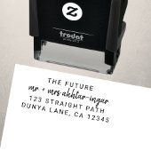 Moderne einfache Mr. & Mrs. Script Name Rücksendea Permastempel