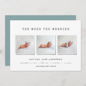 Moderne, einfache Multi-Foto-Geburtsankündigung Ankündigung (Vorne/Hinten)