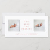 Moderne, einfache Multi-Foto-Geburtsankündigung Ankündigung (Vorderseite)