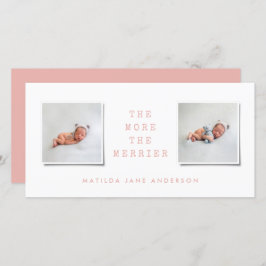 Moderne, einfache Multi-Foto-Geburtsankündigung Ankündigung