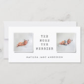 Moderne, einfache Multi-Foto-Geburtsankündigung Ankündigung (Vorderseite)