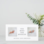 Moderne, einfache Multi-Foto-Geburtsankündigung Ankündigung (Stehend Vorderseite)