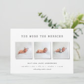 Moderne, einfache Multi-Foto-Geburtsankündigung Feiertagskarte (Stehend Vorderseite)