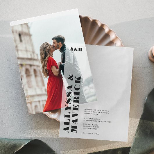 Moderne, einfache, mutige Schwarze Typografie Hoch Pergament Einladungen