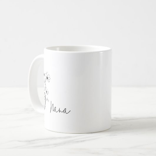 Moderne einfache Nana-Tasse Kaffeetasse (Vorderseite Links)