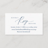 Moderne einfache Navy Blue Calligraphy, Online-UAW Begleitkarte (Vorderseite)