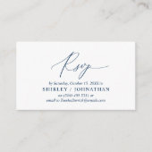 Moderne einfache Navy Blue Calligraphy, Wedding RS Begleitkarte (Vorderseite)