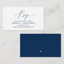 Moderne einfache Navy Blue Calligraphy, Wedding RS