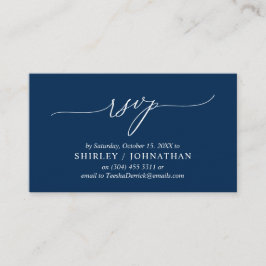 Moderne einfache Navy Blue Calligraphy, Wedding RS Begleitkarte