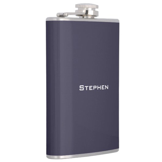 Moderne einfache Navy Blue Flask, 8oz. Flachmann (Rechts)