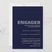 Moderne, einfache Navy Blue und Graue Engagement P Einladung (Vorderseite)
