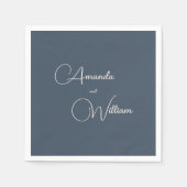 Moderne, einfache Navy Blue Wedding Serviette (Vorderseite)