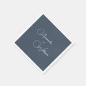 Moderne, einfache Navy Blue Wedding Serviette (Ecke)