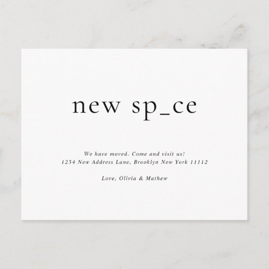 Moderne, einfache neue Räume Neue Raumfahrt Postkarte (Vorderseite)