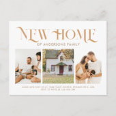 Moderne, einfache neue Zuhause 3 Foto Moving Ankündigungspostkarte (Vorderseite)