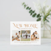Moderne, einfache neue Zuhause 3 Foto Moving Ankündigungspostkarte (Stehend Vorderseite)