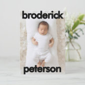 Moderne Einfache Neugeborenen-Foto-Geburt Ankündigung (Stehend Vorderseite)