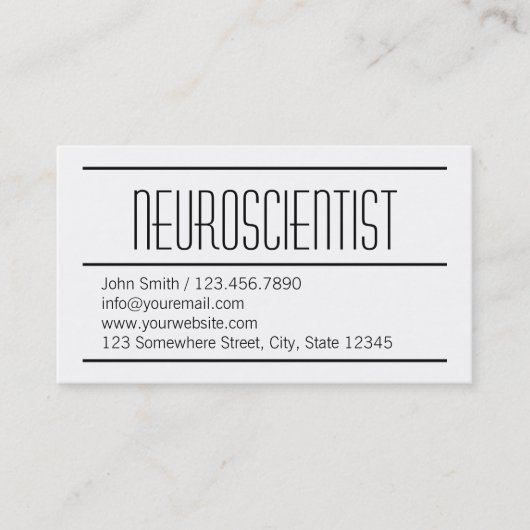 Moderne einfache Neurologie-Visitenkarte Visitenkarte (Vorderseite)