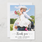 Moderne, einfache Niedlich-Chic-Hochzeit mit indiv Dankeskarte (Vorderseite)