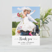 Moderne, einfache Niedlich-Chic-Hochzeit mit indiv Dankeskarte (Stehend Vorderseite)