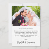 Moderne, einfache Niedlich-Chic-Hochzeit mit indiv Dankeskarte (Rückseite)