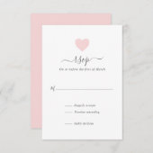 Moderne, einfache Niedlich-rosa Herzenshochzeit RSVP Karte (Vorne/Hinten)