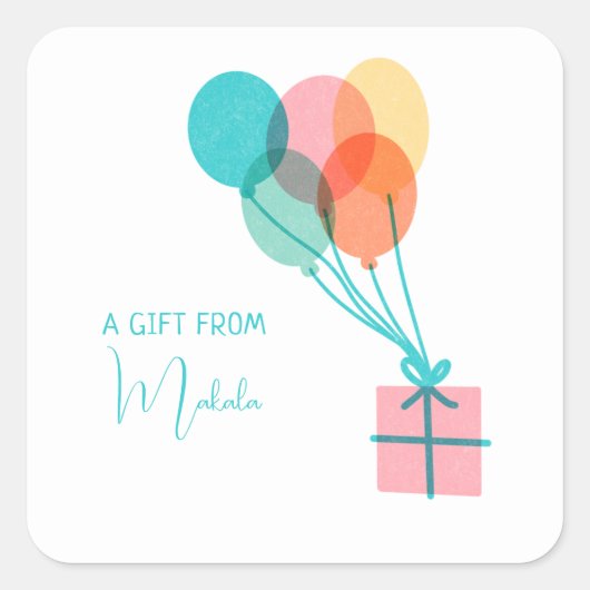 Moderne, einfache Niedliche Eingabe des Namensgesc Quadratischer Aufkleber (Vorderseite)