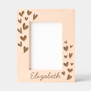 Moderne, einfache Niedliche Herzen tragen den Name Geätzte Rahmen