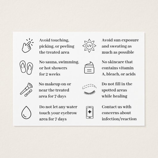 Moderne, einfache Ombre Pulver Brows Aftercare Rat (Rückseite)