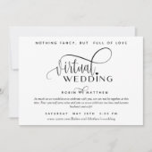 Moderne einfache Online-Virtuelle Hochzeit Einladung (Vorderseite)