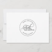 Moderne einfache Online-Virtuelle Hochzeit Einladung (Rückseite)