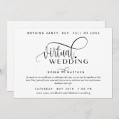 Moderne einfache Online-Virtuelle Hochzeit Einladung (Vorne/Hinten)