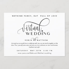 Moderne einfache Online-Virtuelle Hochzeit Einladung