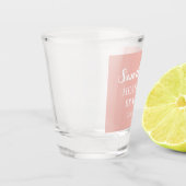 Moderne, einfache Orange Einzigartige Hochzeit Schnapsglas (Links)
