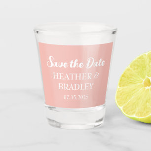 Moderne einfache orange einzigartige Hochzeit  Schnapsglas